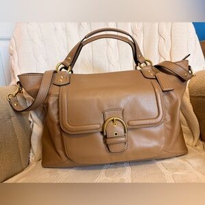 Coach Campbell Tan Leather Tote /Satchel. F24683